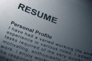 Close-up image of a resume