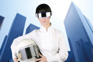 Futuristic photo of a space-age woman, as a metaphor for changing career futures